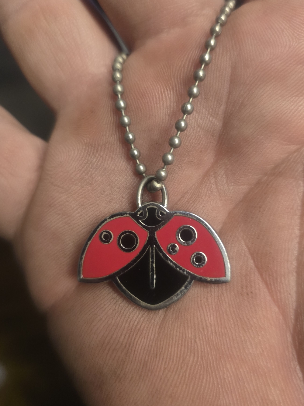 Coach Silver Enamel Vintage Rare Ladybug Hangtag